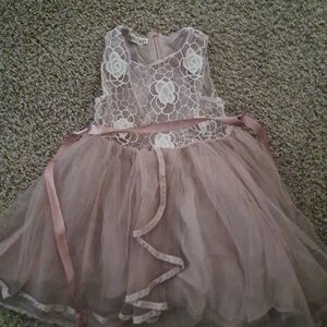 Elegant Lace Kids Dress in Mauve by NNJXD